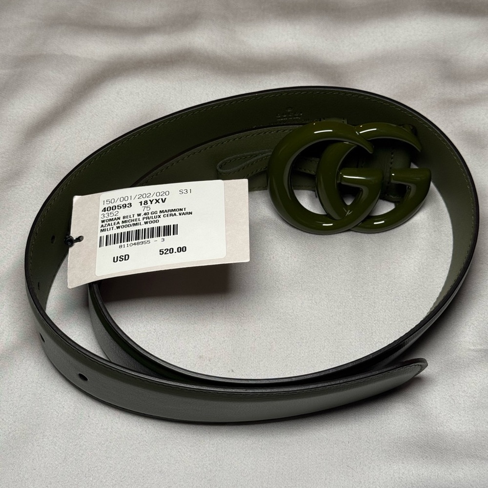 Women’s Green Leather Gucci Belt - new with tags!!